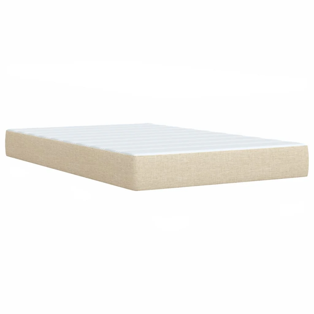 kontinentalseng med madras 120x190 cm stof cremefarvet - Image 8