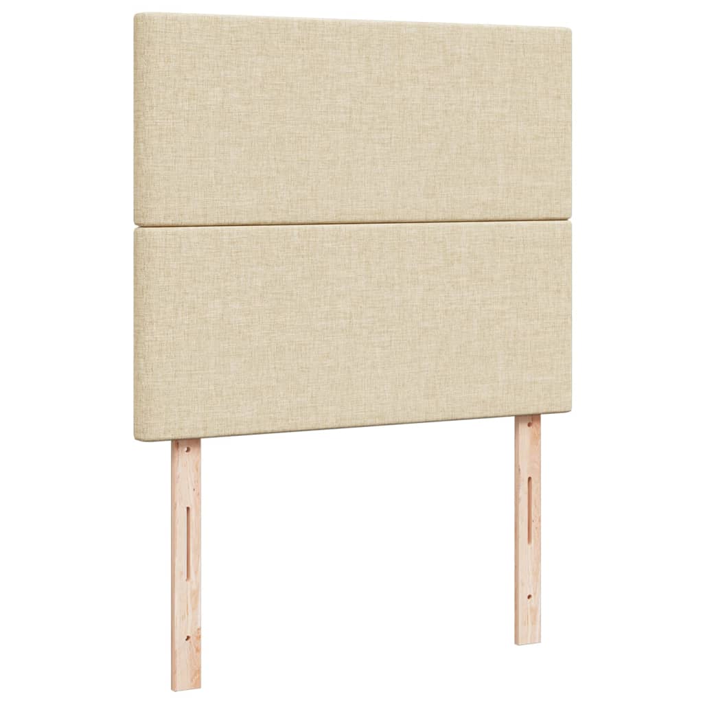 kontinentalseng med madras 120x190 cm stof cremefarvet - Image 7