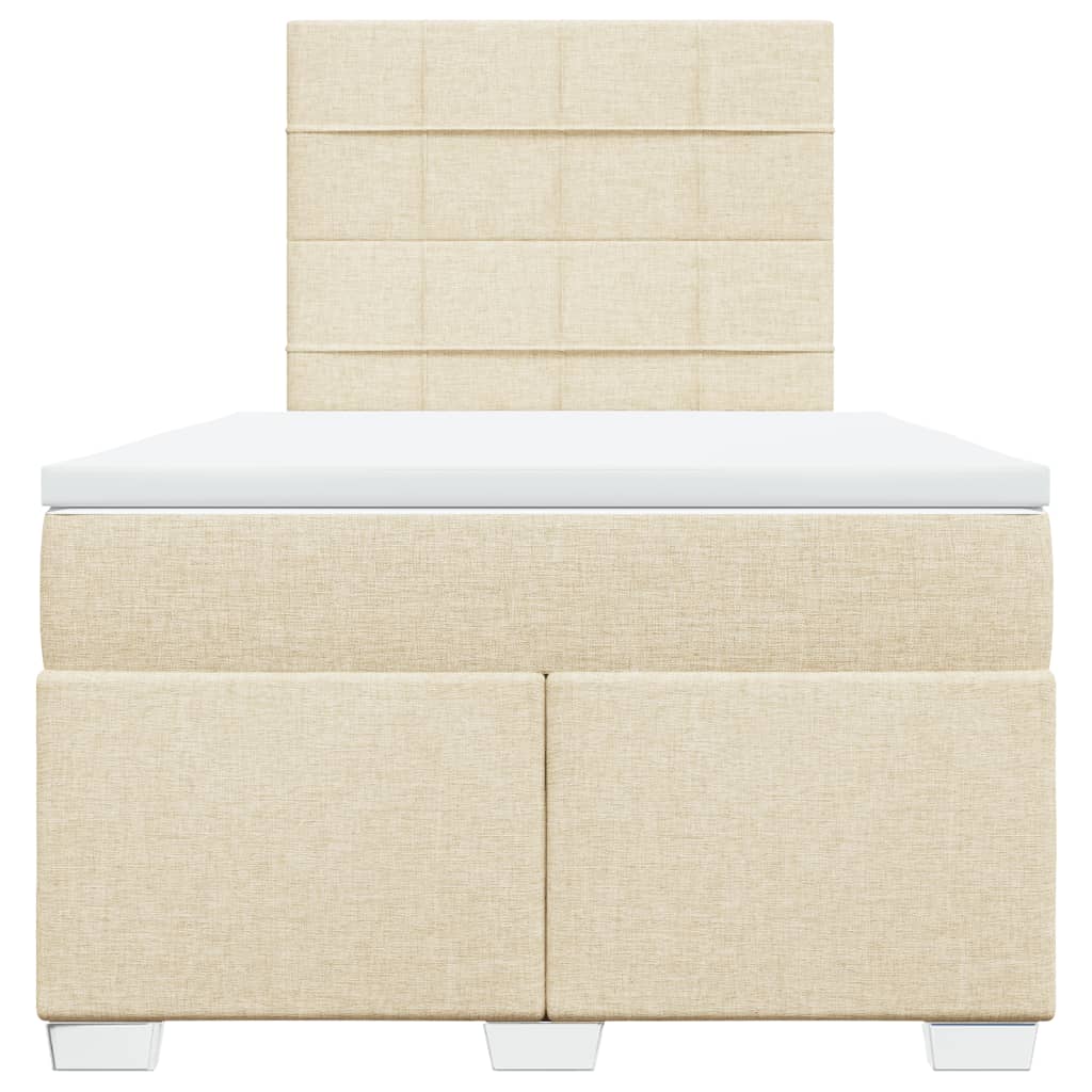 kontinentalseng med madras 120x190 cm stof cremefarvet - Image 4