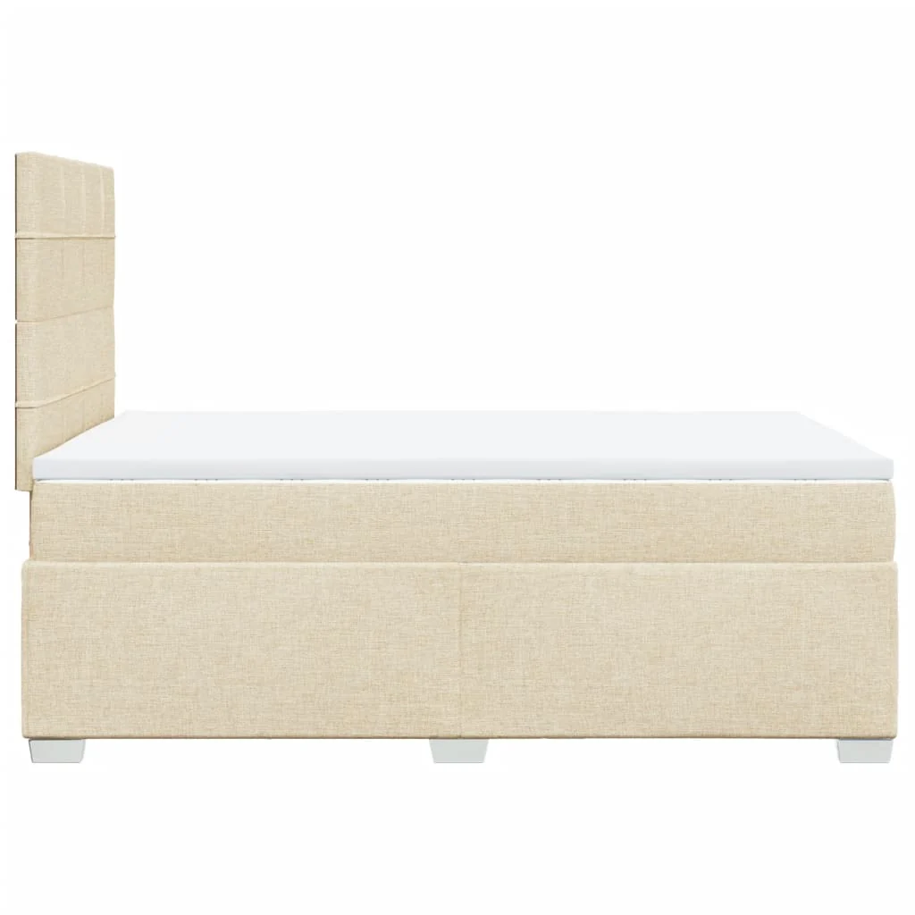 kontinentalseng med madras 120x190 cm stof cremefarvet - Image 8