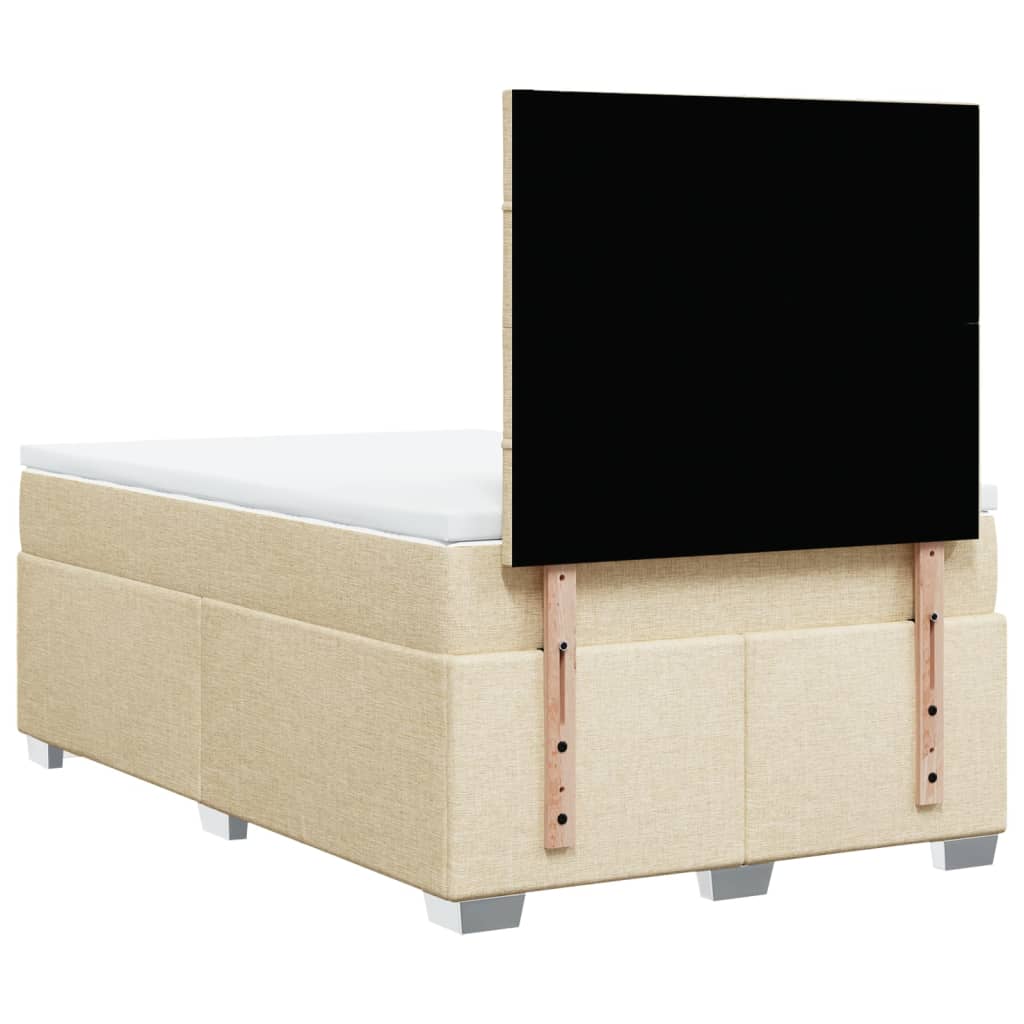 kontinentalseng med madras 120x190 cm stof cremefarvet - Image 9