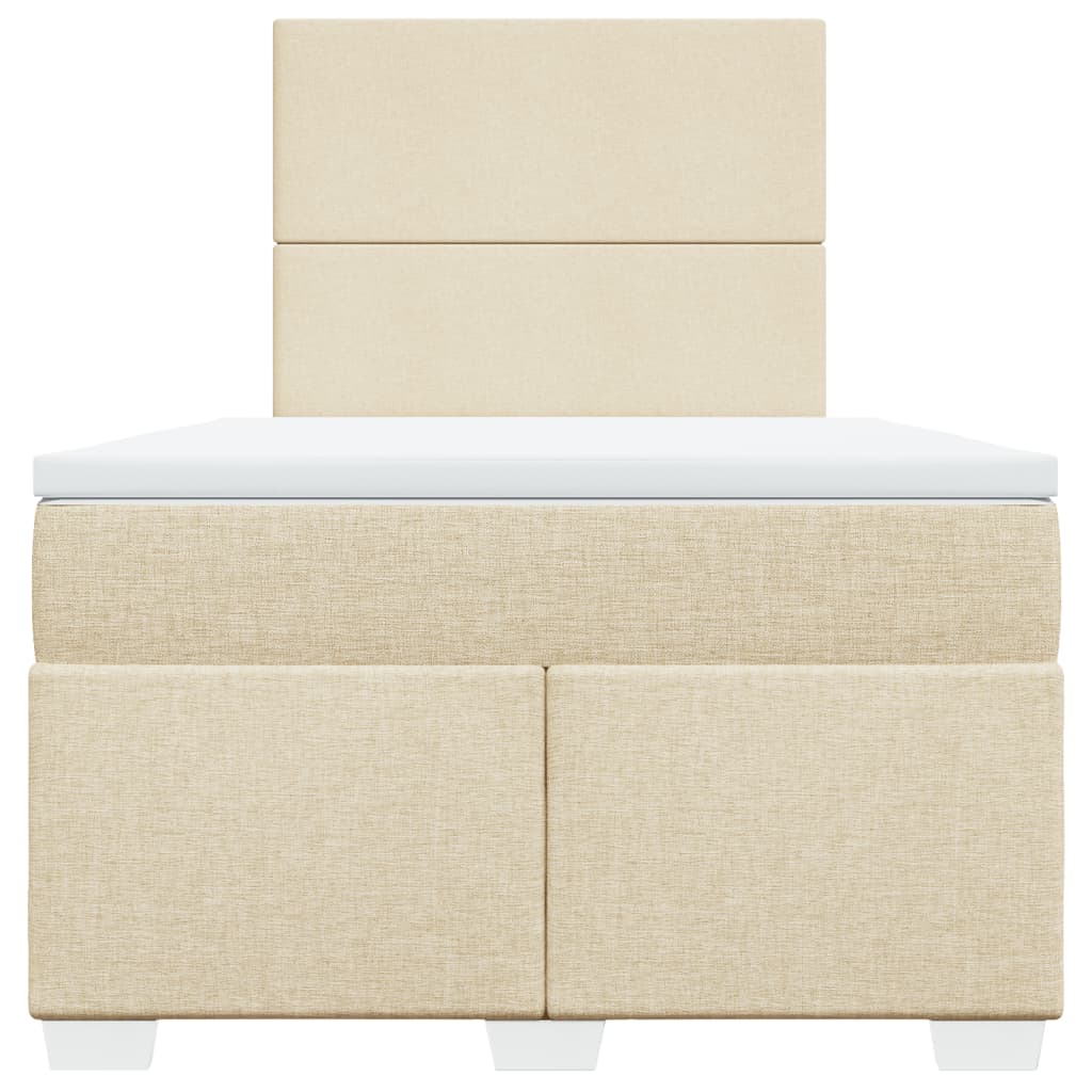 kontinentalseng med madras 120x190 cm stof cremefarvet - Image 4