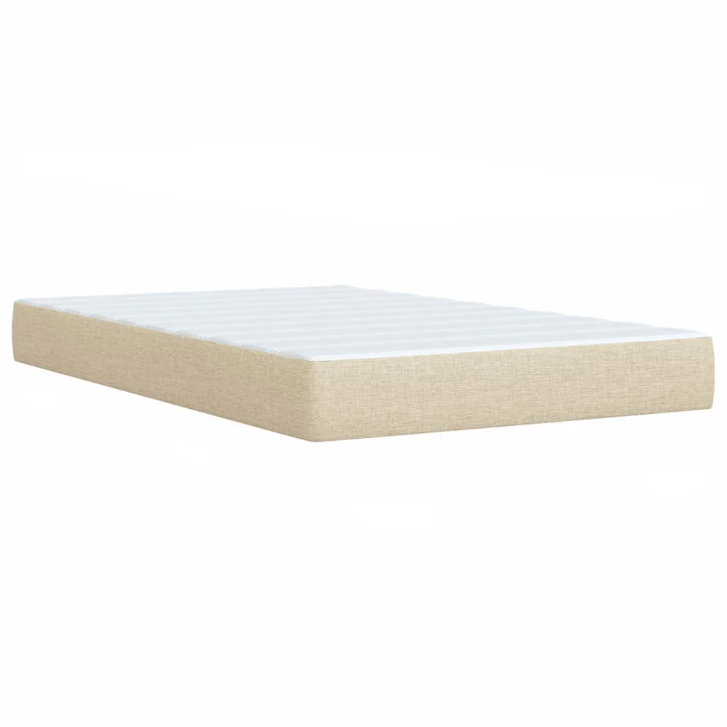 kontinentalseng med madras 120x190 cm stof cremefarvet - Image 6