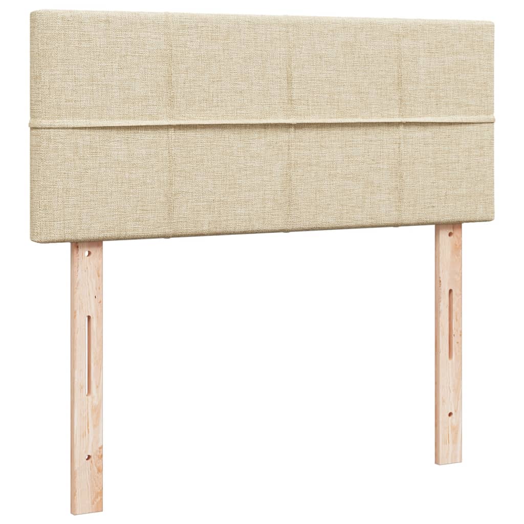kontinentalseng med madras 120x190 cm stof cremefarvet - Image 7