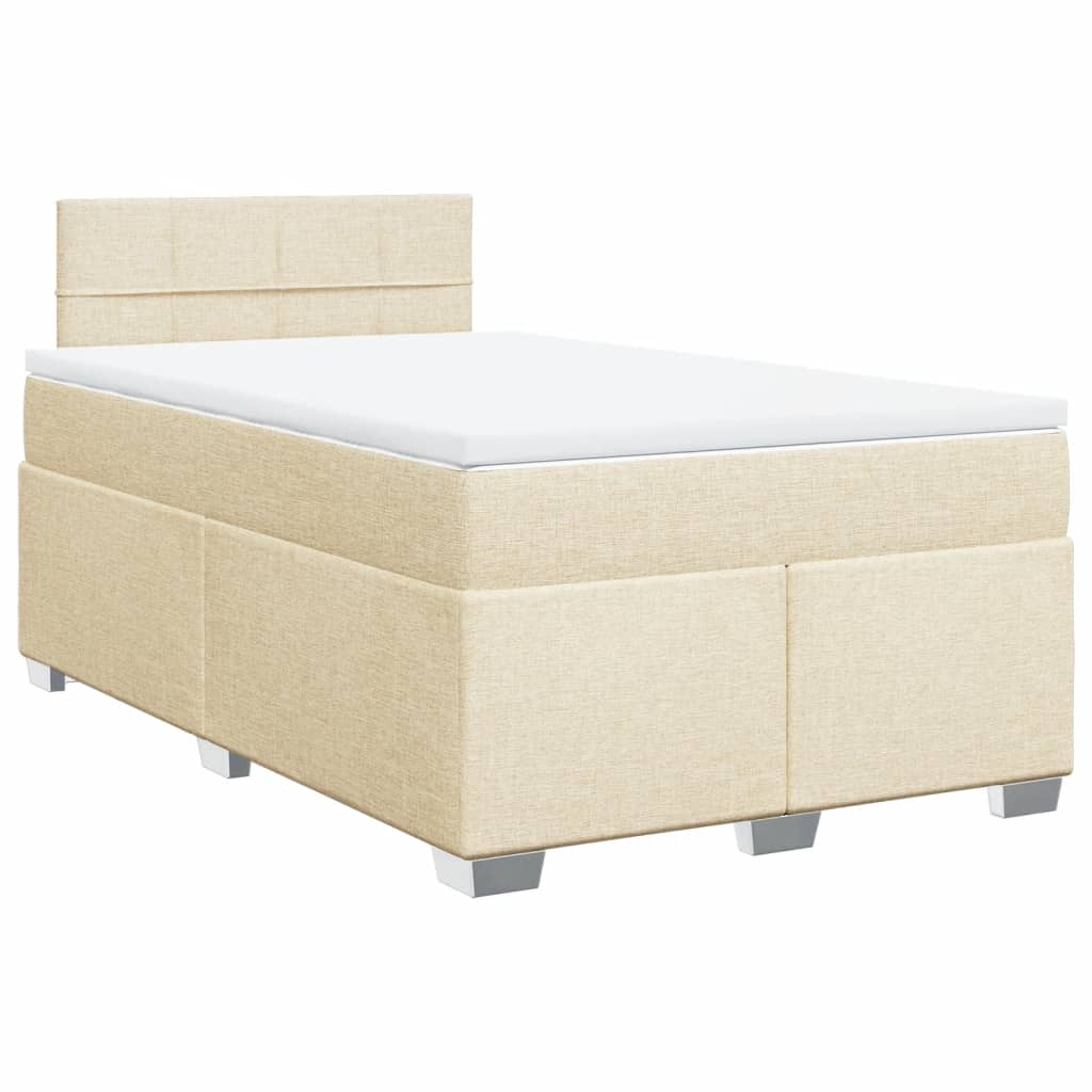 kontinentalseng med madras 120x190 cm stof cremefarvet - Image 2