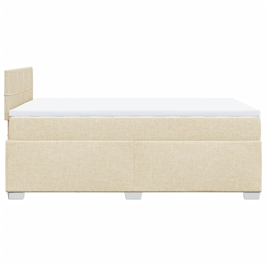 kontinentalseng med madras 120x190 cm stof cremefarvet - Image 5
