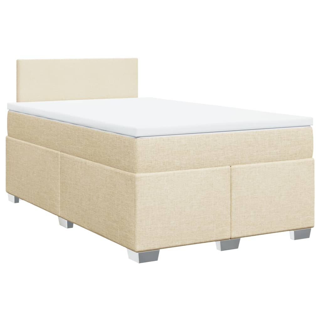 kontinentalseng med madras 120x190 cm stof cremefarvet - Image 2
