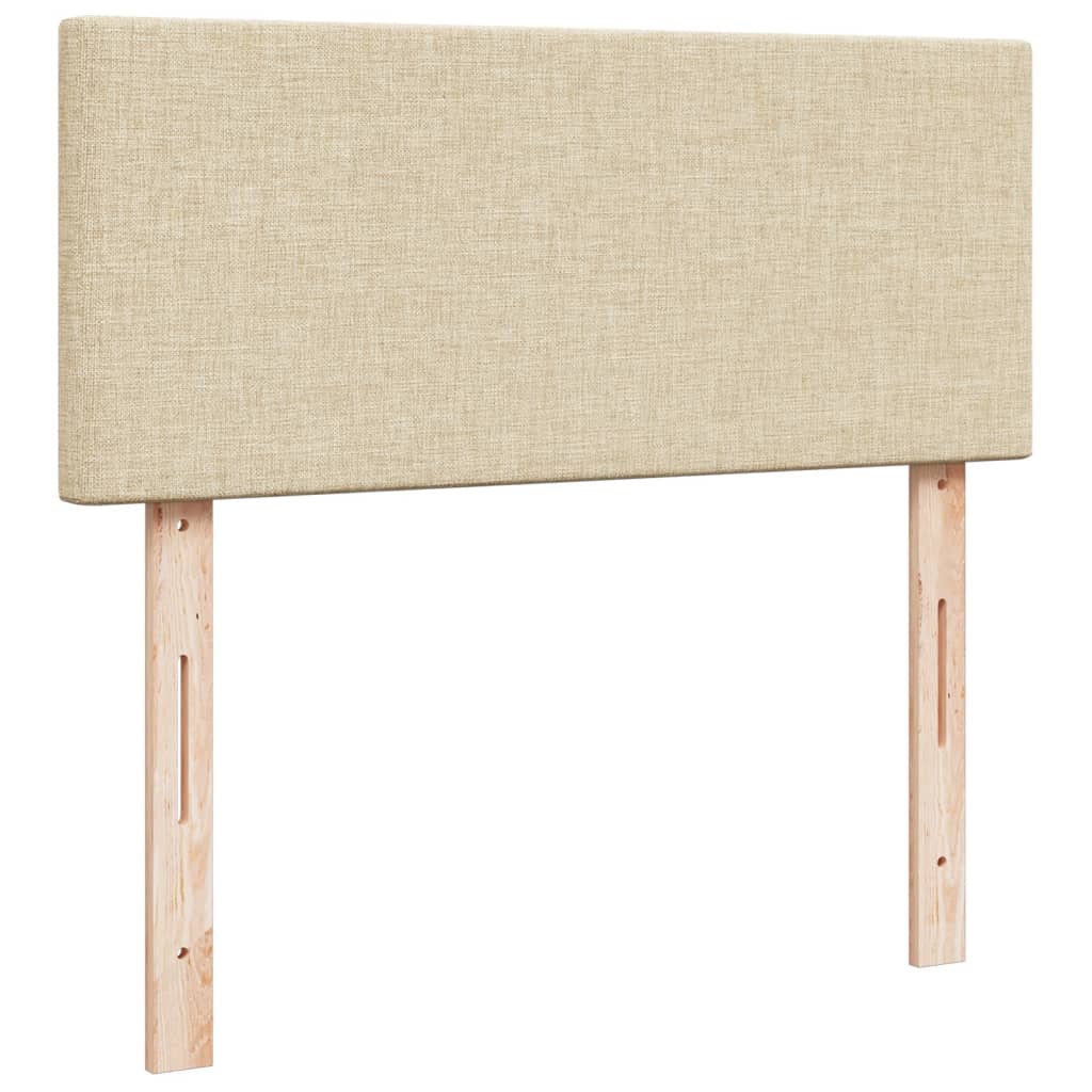 kontinentalseng med madras 120x190 cm stof cremefarvet - Image 7