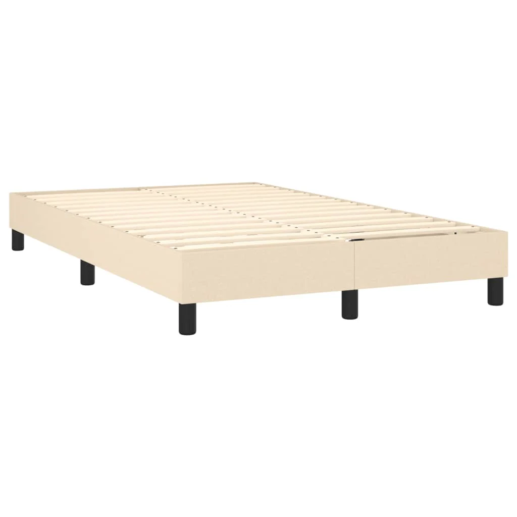 kontinentalseng med madras 120x200 cm stof cremefarvet - Image 4