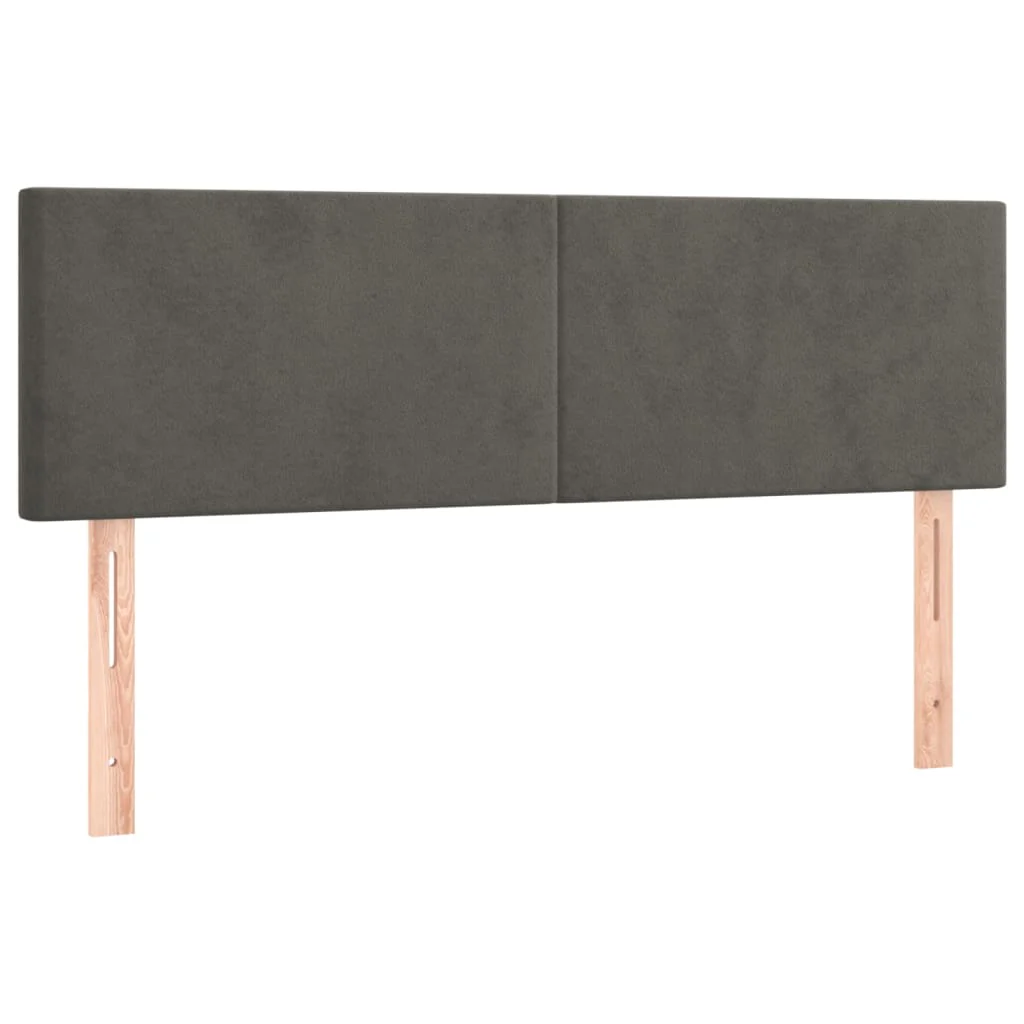 kontinentalseng med madras 140x190 cm fløjl mørkegrå - Image 6