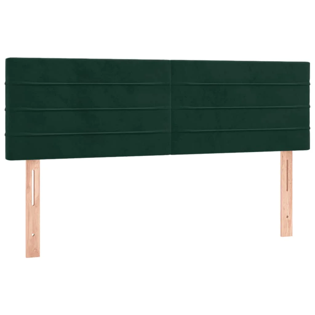 kontinentalseng med madras 140x190 cm fløjl mørkegrøn - Image 6