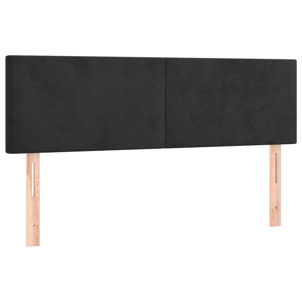 kontinentalseng med madras 140x190 cm fløjl sort - Image 6