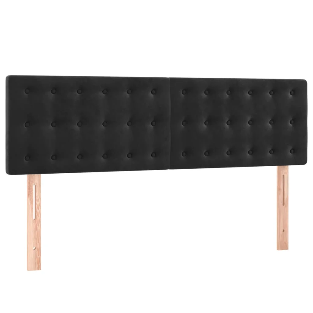 kontinentalseng med madras 140x190 cm fløjl sort - Image 6