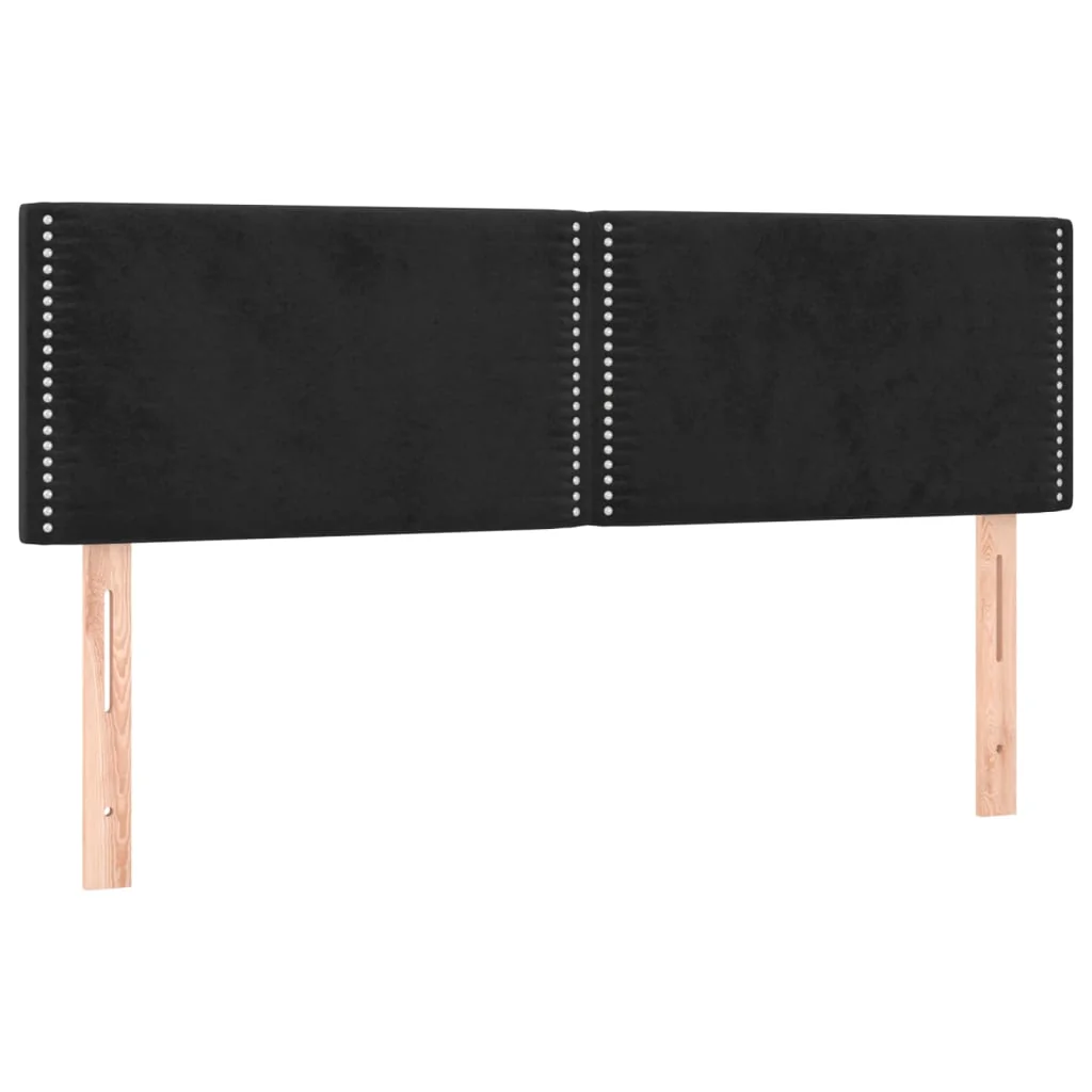 kontinentalseng med madras 140x190 cm fløjl sort - Image 6