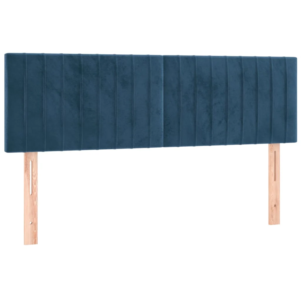 kontinentalseng med madras 140x200 cm fløjl mørkeblå - Image 6