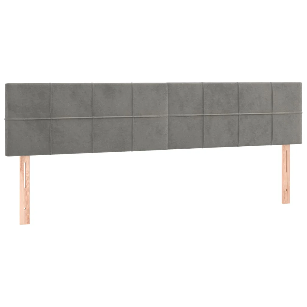 kontinentalseng med madras 160x200 cm fløjl lysegrå - Image 6