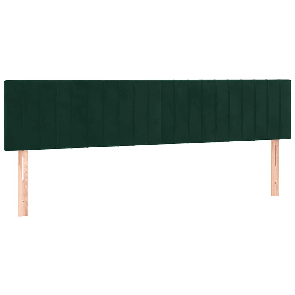 kontinentalseng med madras 160x200 cm fløjl mørkegrøn - Image 6