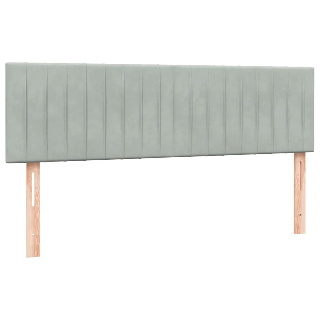 kontinentalseng med madras 160x210 cm fløjl lysegrå - Image 7
