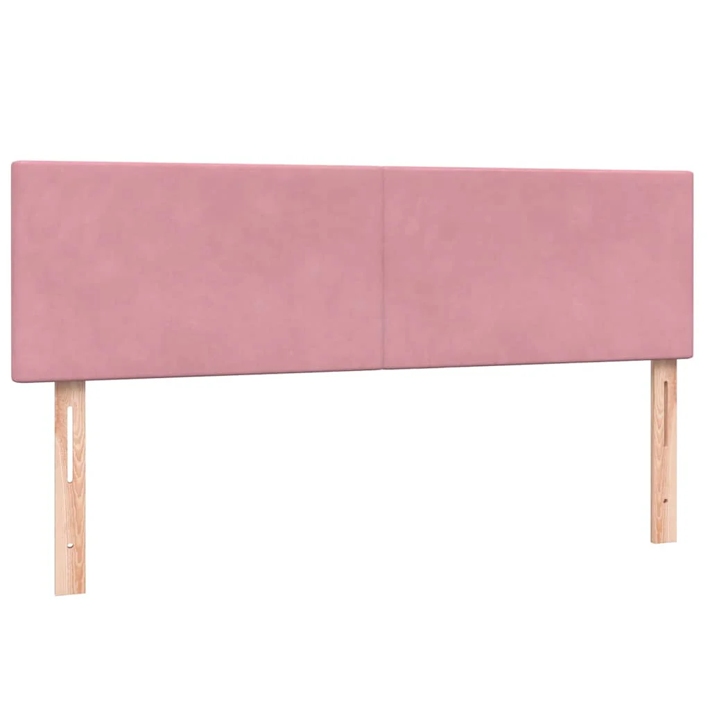 kontinentalseng med madras 160x210 cm fløjl lyserød - Image 7