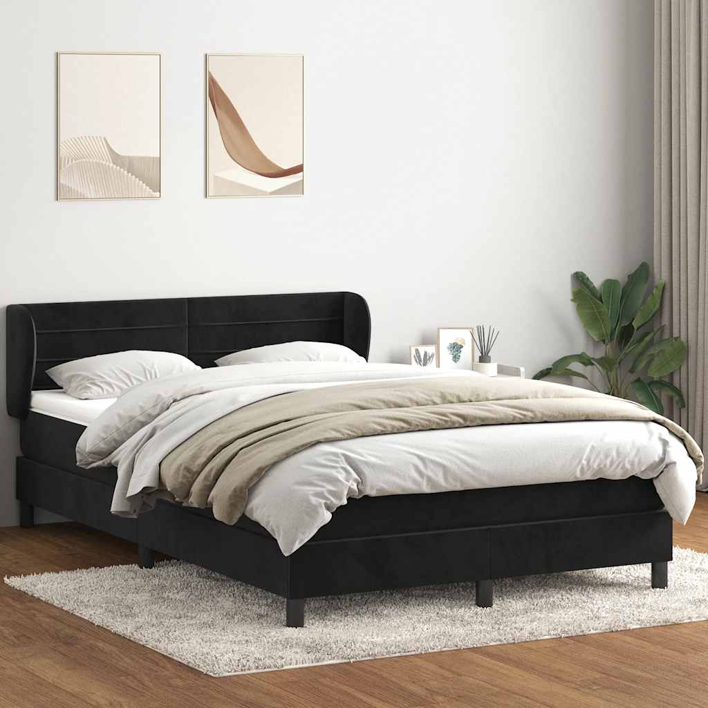 kontinentalseng med madras 160x210 cm fløjl sort