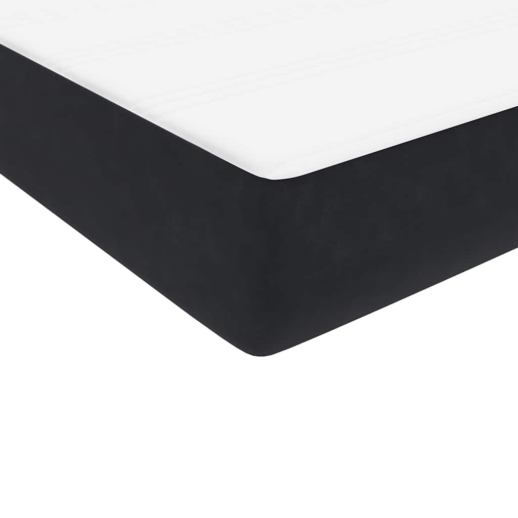 kontinentalseng med madras 160x210 cm fløjl sort - Image 8