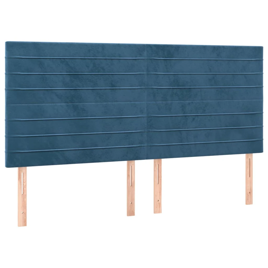 kontinentalseng med madras 200x200 cm fløjl mørkeblå - Image 5