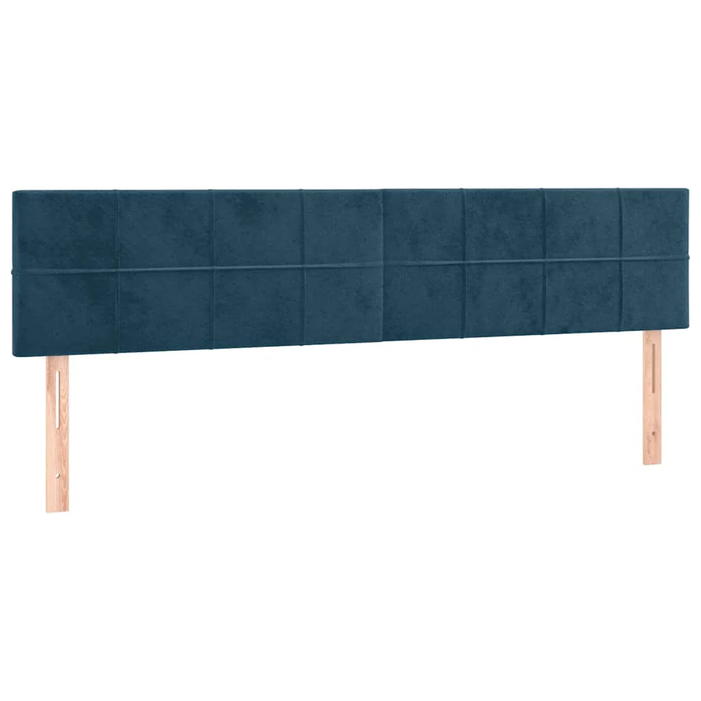 kontinentalseng med madras 200x200 cm fløjl mørkeblå - Image 6