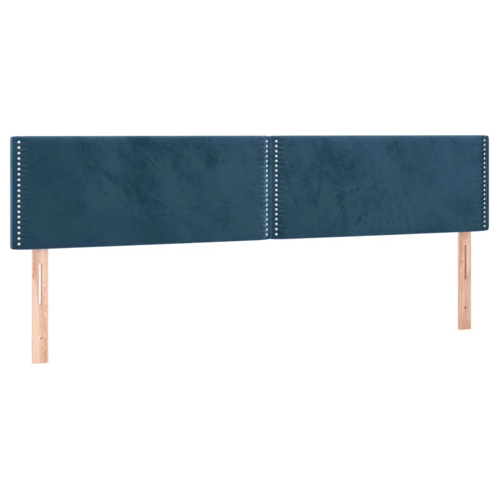 kontinentalseng med madras 200x200 cm fløjl mørkeblå - Image 6