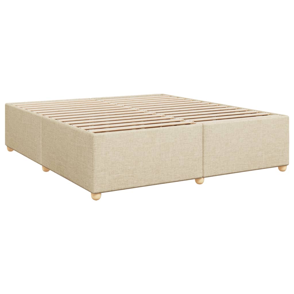 kontinentalseng med madras 200x200 cm stof cremefarvet - Image 9