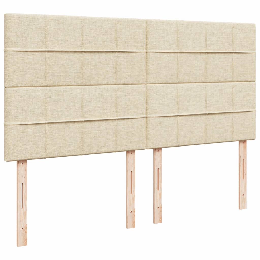 kontinentalseng med madras 200x200 cm stof cremefarvet - Image 7