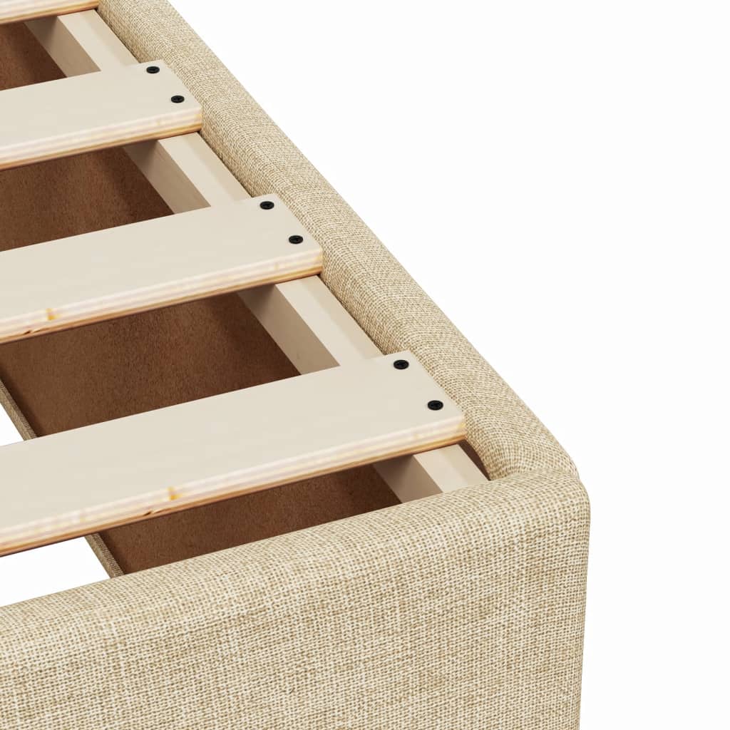 kontinentalseng med madras 200x200 cm stof cremefarvet - Image 10