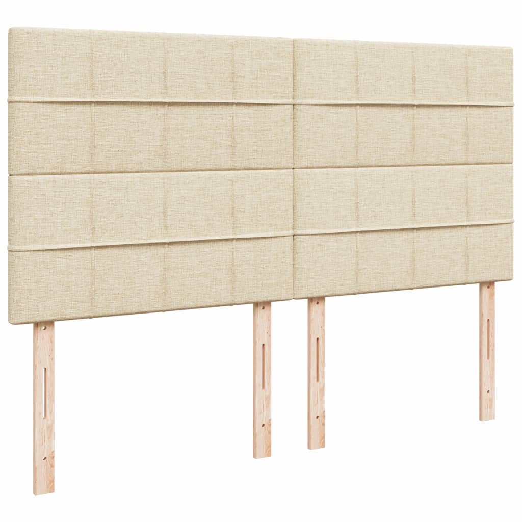 kontinentalseng med madras 200x200 cm stof cremefarvet - Image 7