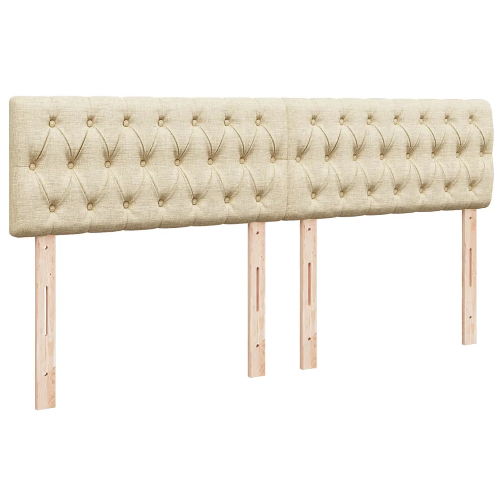 kontinentalseng med madras 200x200 cm stof cremefarvet - Image 7