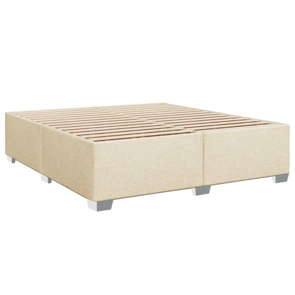 kontinentalseng med madras 200x200 cm stof cremefarvet - Image 5