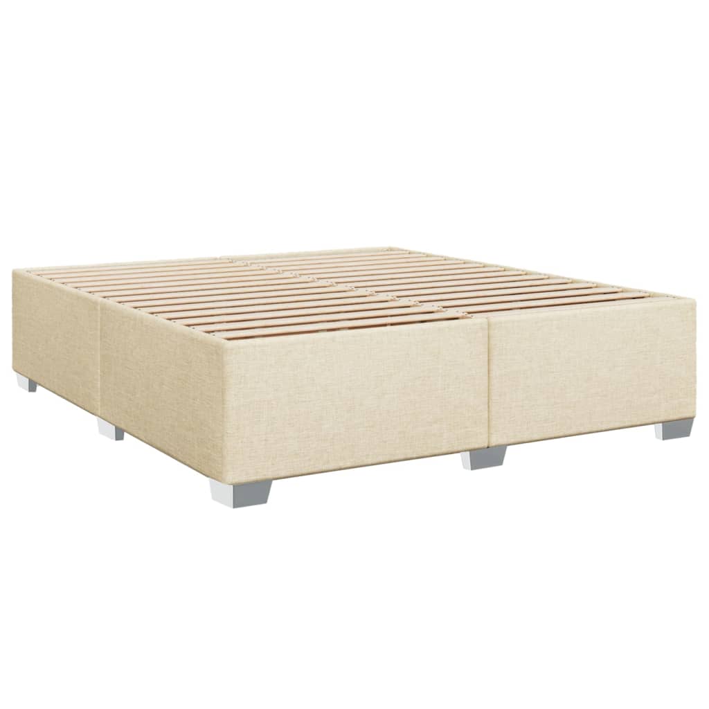 kontinentalseng med madras 200x200 cm stof cremefarvet - Image 5