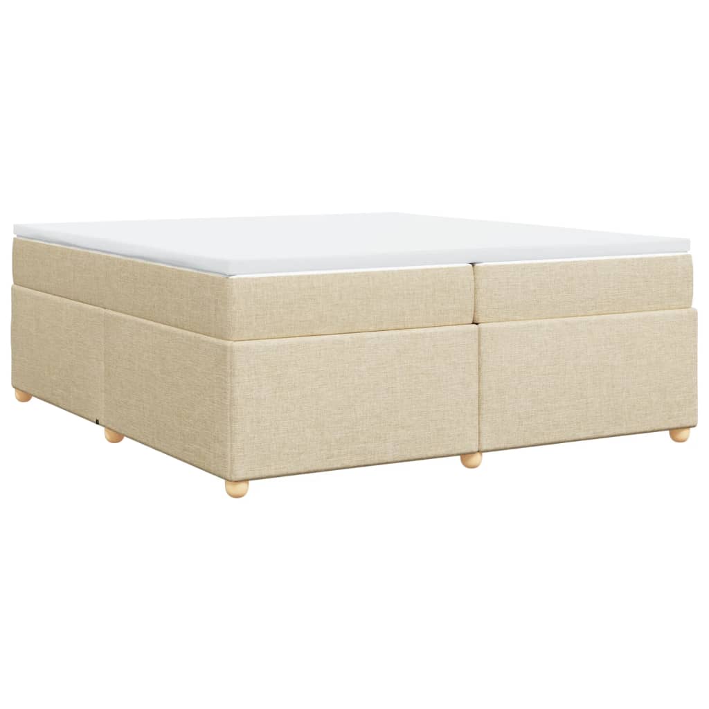 kontinentalseng med madras 200x200 cm stof cremefarvet - Image 8