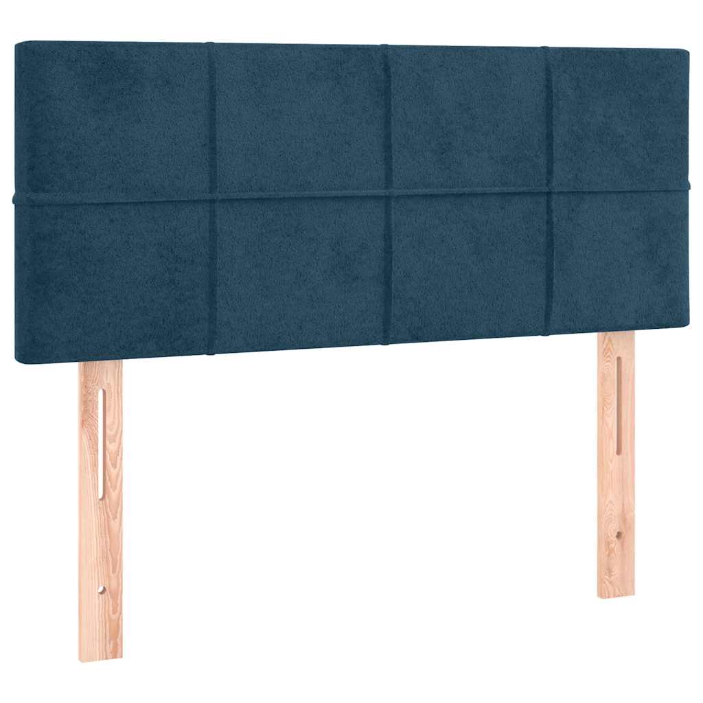 kontinentalseng med madras 80x200 cm fløjl mørkeblå - Image 6