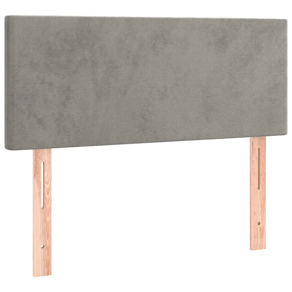kontinentalseng med madras 90x190 cm fløjl lysegrå - Image 6