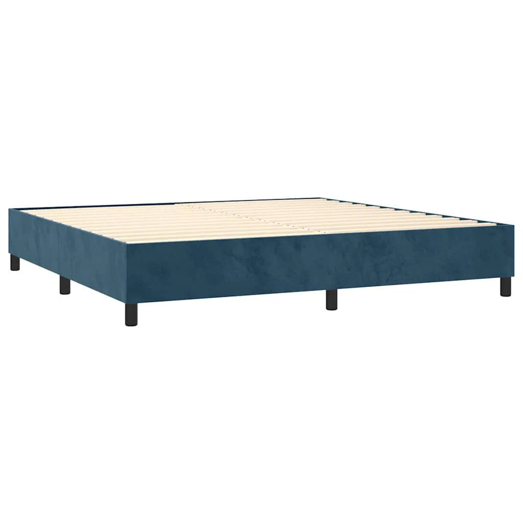 kontinentalseng med madras 90x190 cm fløjl mørkeblå - Image 4
