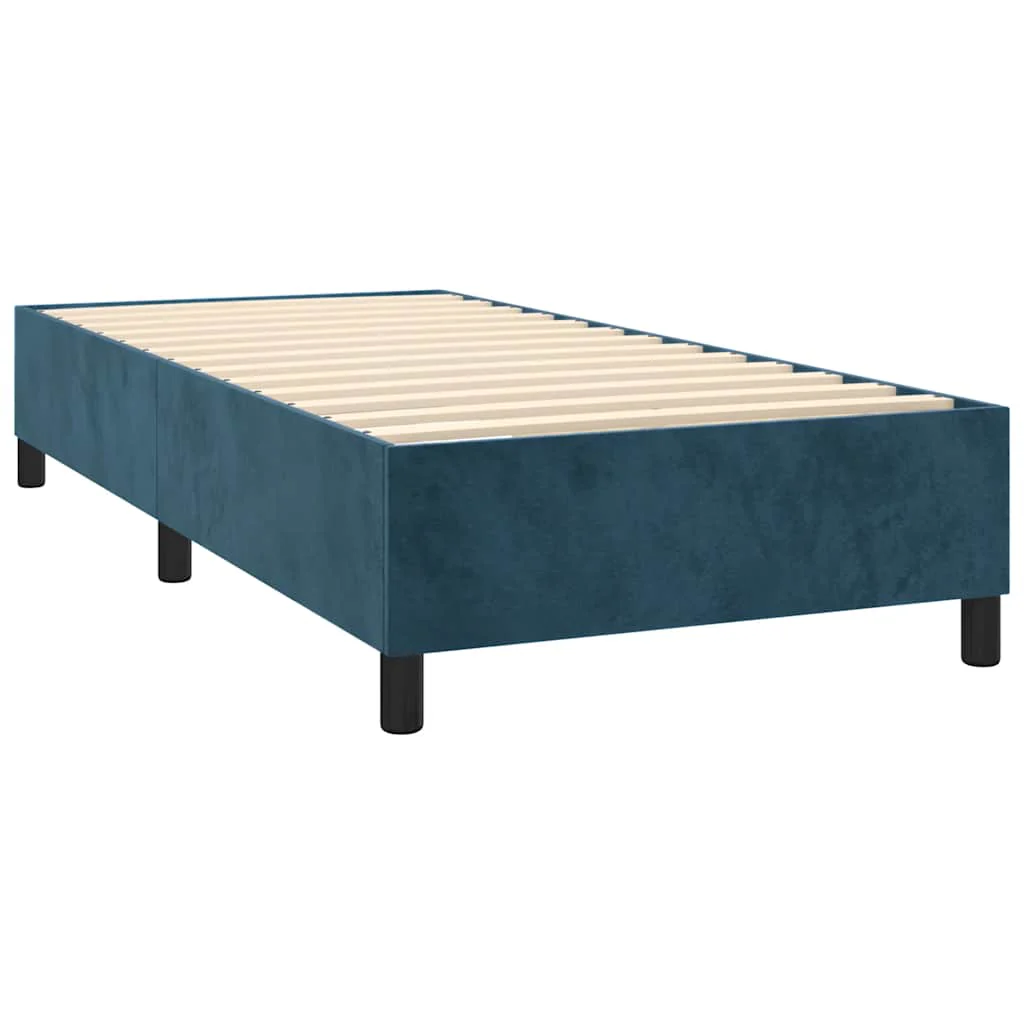 kontinentalseng med madras 90x190 cm fløjl mørkeblå - Image 4