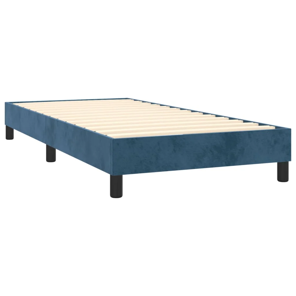 kontinentalseng med madras 90x190 cm fløjl mørkeblå - Image 4