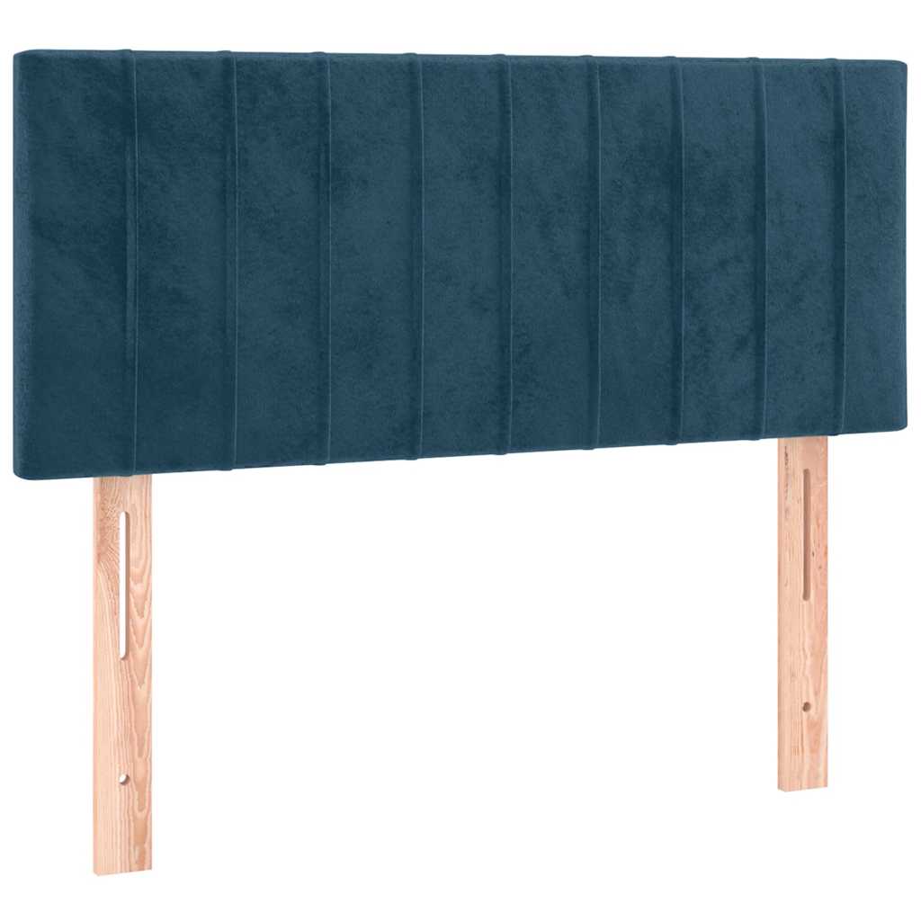 kontinentalseng med madras 90x190 cm fløjl mørkeblå - Image 6