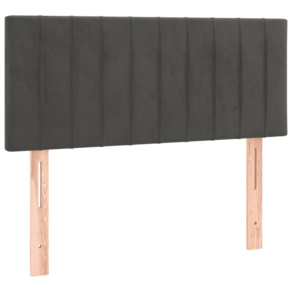 kontinentalseng med madras 90x190 cm fløjl mørkegrå - Image 6