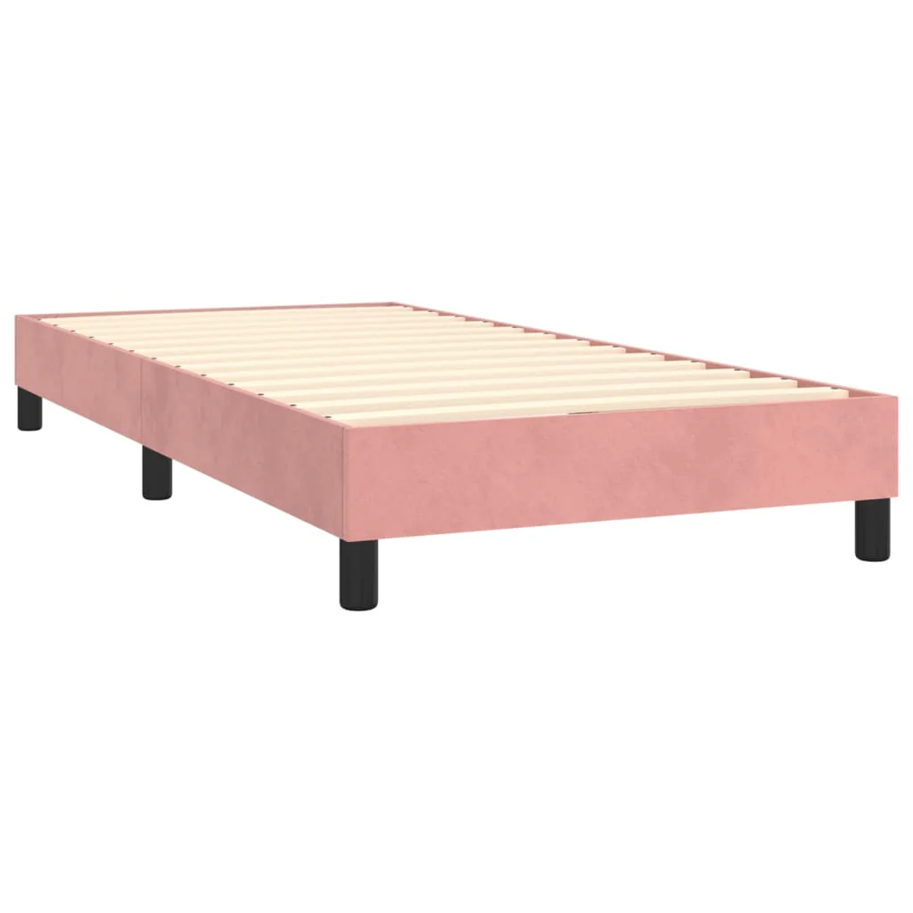 kontinentalseng med madras 90x190 cm fløjl pink - Image 4