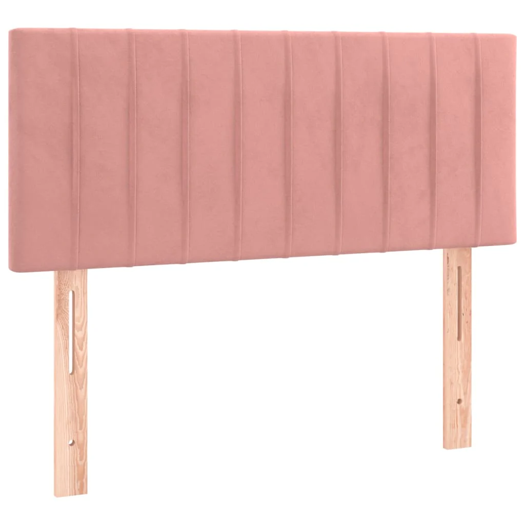 kontinentalseng med madras 90x200 cm fløjl lyserød - Image 6