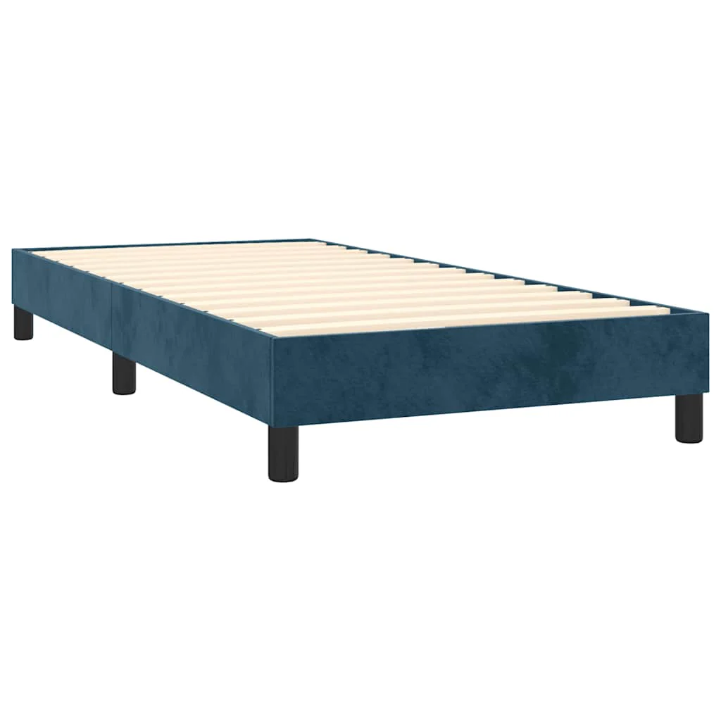 kontinentalseng med madras 90x200 cm fløjl mørkeblå - Image 4