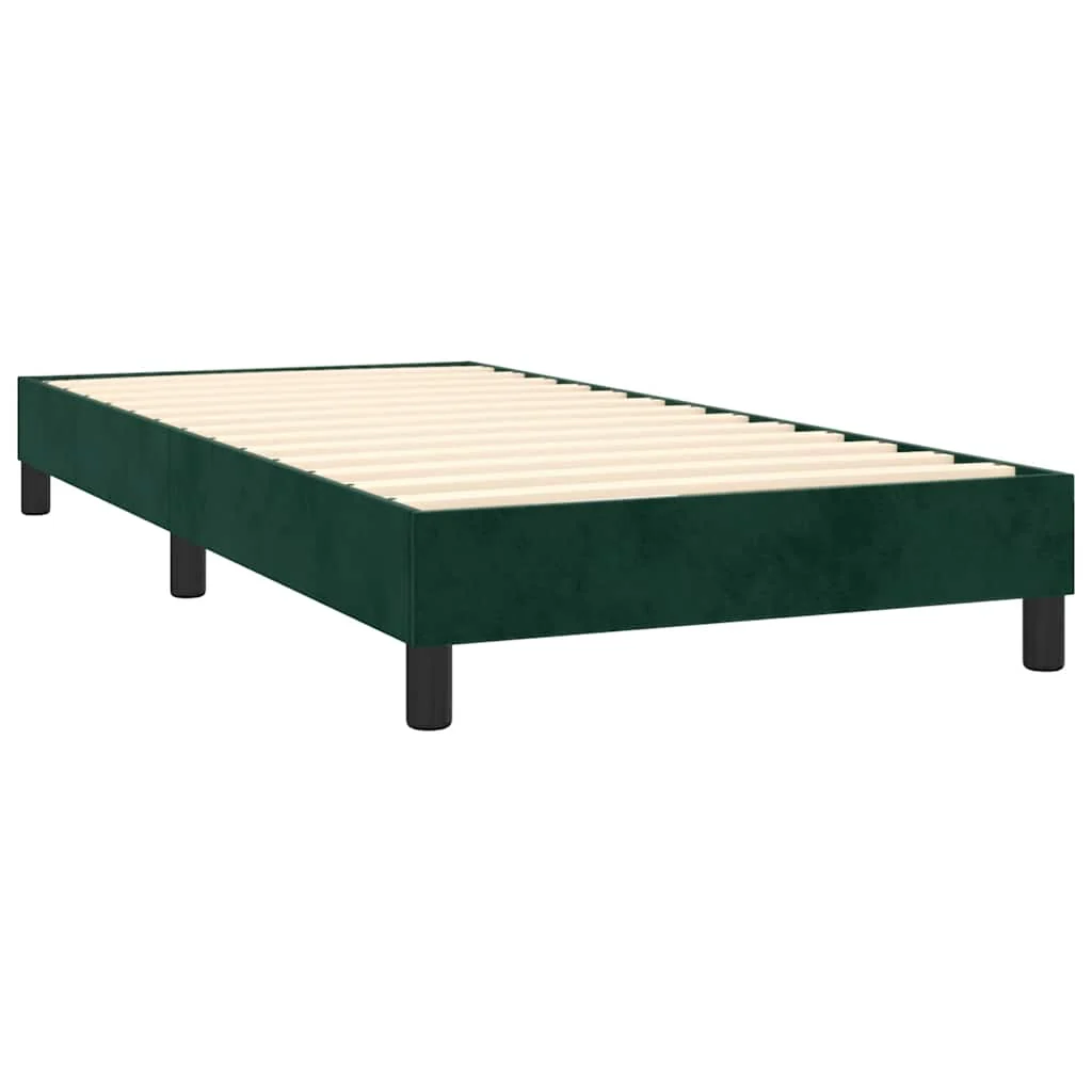 kontinentalseng med madras 90x200 cm fløjl mørkegrøn - Image 4