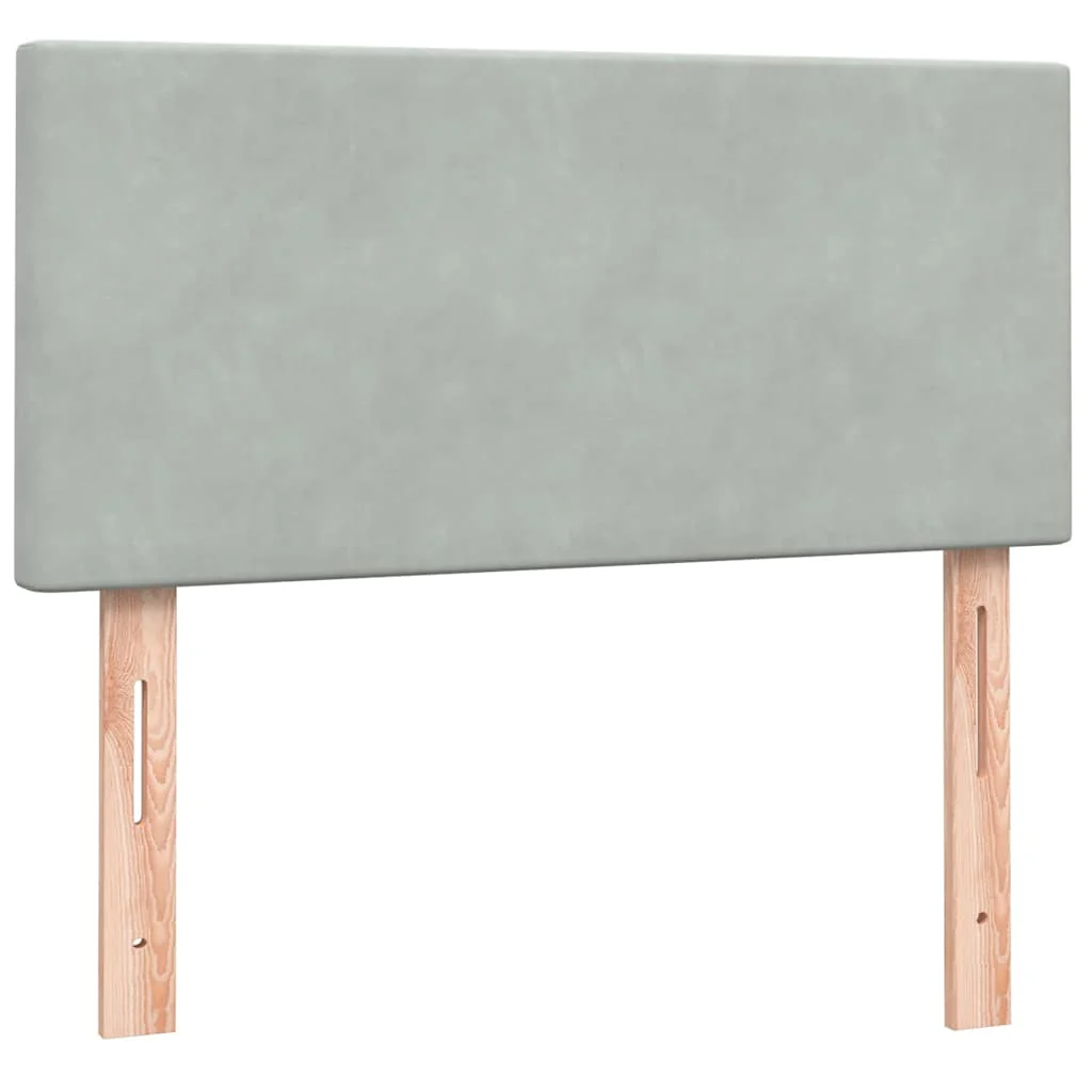 kontinentalseng med madras lysegrå 80x210 cm fløjl - Image 7