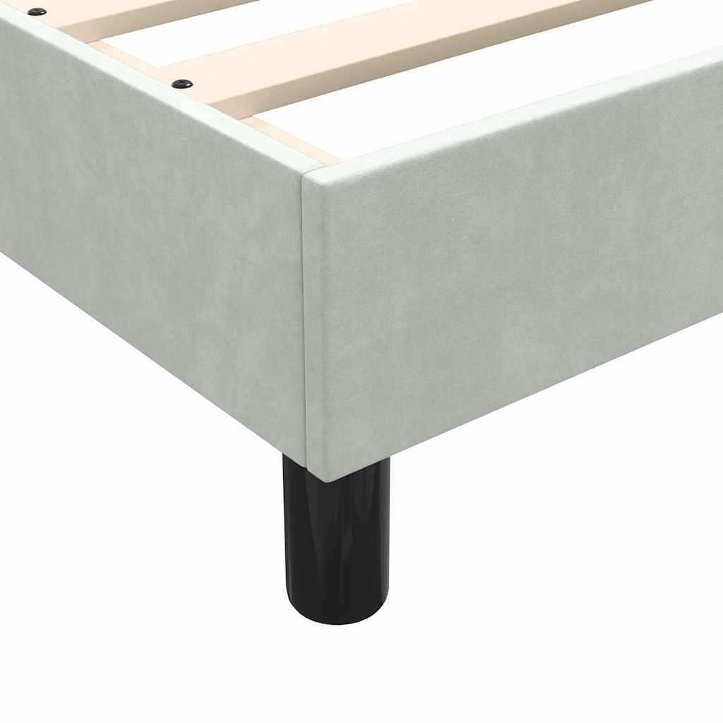 kontinentalseng med madras lysegrå 90x210 cm fløjl - Image 9