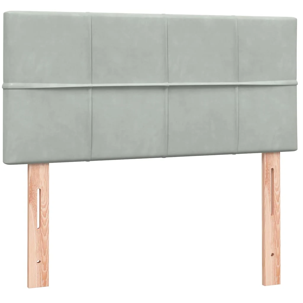 kontinentalseng med madras lysegrå 90x210 cm fløjl - Image 7